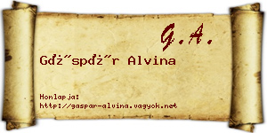 Gáspár Alvina névjegykártya